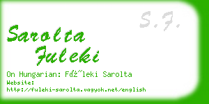 sarolta fuleki business card